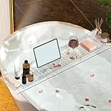 Transparentes ausziehbares Badewannentablett aus Acryl, Badewannen-Caddy Tablett, verstellbares Badewannentablett, entspannende Badewanne, Whirlpool-Badewanne für Badewanne, luxuriöser Caddy