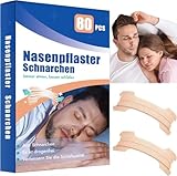 Nasenpflaster Schnarchen, 80 Stück Nasenpflaster Besser Atmen, Hautfarben Nasal Strips, Rückstandlos Entfernbares Nasenstrips, Anti Schnarch Nasal Strips für Sport und Schlaf
