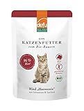 defu Katzenfutter | 14 x 85 g | Bio Rind Harmonie Nassfutter | Premium Bio Katzenfutter | Pate für Katzen