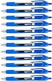 Amazon Basics - Druckgelschreiber, feine Spitze, 12 Stück, Blau