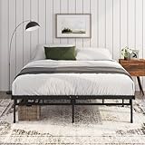 Zinus Justin Bett 140x200 cm - Höhe 36 cm mit Stauraum unter dem Bett - Metall Plattform Bettgestell - Schwarz