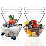 LAV Dessertschalen Glas Set 12, 345ml BLEI FREI Glas Schüsseln, Stapelbare Glasschalen, Dessertbecher, Puddingschalen, Dessert Schalen Glas, Salatschüssel, Soßenschalen, Dessert Bowls