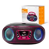 DENVER TCL-212BT Bluetooth Boombox mit Top-Loading CD-Player, USB MP3-Wiedergabe, FM-Radio, AUX und 2x2W RMS