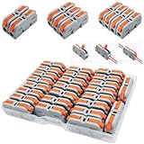 Kabelverbinder, CESFONJER SPL-1M Anschlussblöcke, Mini Schnellanschlussklemmen, Kompakt Steckklemmen, Können frei kombiniert Werden SPL-2M,3M,4M,5M (25 Stück)