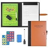 RoseFlower Trainer Taktiktafel Fußball, Profi Faltbares Fussball Taktikmappe Soccer Taktikboard Football Coach Board mit Schachfiguren, Stifte, Radiergummi - Ideal für Taktiken und Spielanpassungen