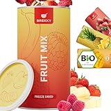 BREKKY - Gefriergetrocknete Früchte Mix - Erdbeeren, Bananen & Himbeeren - 100% natürliche Trockenfrüchte ohne Zuckerzusatz - vegan, ballaststoffreich & extra knusprig