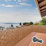 Natürlicher Bambus für Terrasse, 50–160 cm Höhe, Bambus-Sichtschutz für den Außenbereich, mit Kabelbindern, ideal für Balkonschatten und Garten, Hinterhof (50 x 800 cm)