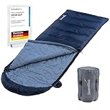 Skandika Deckenschlafsack Dundee Flanell | Baumwolle, Luxus-Qualität, koppelbar, Doppelschlafsack, 3 Jahreszeiten, bis -20°C, 220 x 80 cm/ 220 x 160 cm | Outdoor Camping Schlafsack (Indigo RV Links)
