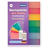 Smowo® 7 Glimmer Pastell Wachsplatten - Selbstklebende Kerzenwachs Platten zum Verzieren und Gestalten - Ideal für DIY Kerzen, Taufe, Kommunion & Hochzeit