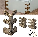Eckenschutz für Sockelleisten, dekorative Metallabdeckungen, antikes massives Messing, dreieckig, Retro, rechtwinklige Halterung für Möbel, Schmuck, Koffer, Kanten, Holzkisten, Ecken, Basteltruhe (8