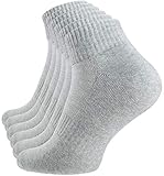 CottonPrime 6 Paar Damen & Herren Sportsocken Quarters- Lauf- und Funktionssocken mit Frotteesohle, Kurze Socken 43/46 Grau
