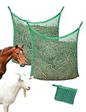 Harrison Howard Quadratische Öffnung, langsames Füttern, Heunetze für Pferde, große Kapazität, reduziert Heuabfälle, fördert eine gesunde Verdauung, Grün, 88,9 x 78,9 cm