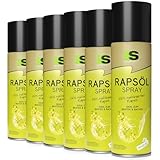 Spraytive 6 x 400ml Rapsöl Spray - Ölspray zum Kochen, Backen & für Salate, ideal als Airfryer, Grill- und Heißluftfritteuse-Trennspray, für eine kalorienarme Ernährung