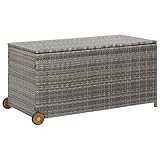 Outdoor Kissen Aufbewahrungsbox Wasserdicht Terrasse Aufbewahrungsbox Groß Hellgrau Rattan Outdoor Aufbewahrungsbehälter 120x65x61cm