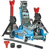 Hydraulischer Rangierwagenheber mit Unterstellböcke - 2,5T Wagenheber + 3T Stützbock, Stabil & Sicher, für Werkstatt & Garage