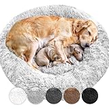 Wahre Tierliebe Hundebett Wolke 7 - Das Original - waschbar [XS, 60cm, dunkelgrau] Hundekissen, Hundekorb, Flauschiges Hundebett für große, mittelgroße & kleine Hunde