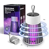 Insektenvernichter Elektrisch, Mückenfalle Mückenlampe Akku Fliegenfalle Elektrisch USB, Elektrischer Insektenlampe Innen/Außen, Insektenfalle Moskito Killer (Wiederaufladbar, Grau)