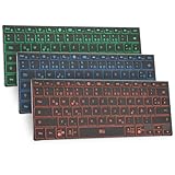 Rii Tastatur Kabellos, Bluetooth Tastatur mit 3 Bluetooth Kanäle, Tastatur Bluetooth ist Wiederaufladbarkeit, Wireless Keyboard ist Flach und Ultradünn, Kabellose Tastatur Beleuchtet