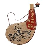 BESTonZON Leder Feldflasche Mittelalter Bota Tasche mit Schultergurt Outdoor Trinkflasche Tragbare Wasserflasche Chinesische Schnapsflasche Wiederverwendbar Wasserbehälter für Camping Wandern Outdoor