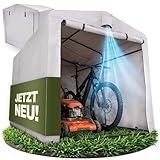 Silbergard Fahrradgarage Gerätehaus | 600D Oxford Gewebe, Wetter & Reißfest | Ideal für E-Bikes, Fahrräder, Gartengeräte, Roller & Seniorenmobil, Outdoor | Größe: 160cm x 220cm x 165cm (L)