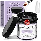 Saviland Klares Aufbaugel für Gelnägel - 100g/3.5oz Großes Kapazität Transparent, UV Nagelgel für Nageldesign, Builder für Nägel, DIY Nail Art Maniküre