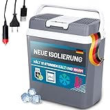 24 Liter Kühlbox elektrisch 12V 230V KÜHLEN und WÄRMEN elektrische Kühlbox mit USB Anschluss, Thermoelektrische Kühlbox 12V 230V leise Camping Kühlbox Auto LKW