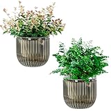 Calvalor Selbstbewässerungstopf Pflanzentopf Blumentopf übertopf, Ø 16.5cm 2er-Pack übertöpfe für Zimmerpflanzen Pflanztöpfe, Blumentöpfe Hydrokultur Topf, Blumenkübel Outdoor Pflanztopf