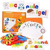 Joozmui Kinderspielzeug ab 3 4 5 6 7 Jahre, Buchstaben Lernen Lernspiele ab 3-7 Jahre Lesen Lernen Spiele ab 3-7 Jahren Montessori Spielzeug ab 3-8 Jahre Junge Einschulung Geschenk Mädchen 3-7 Jahre
