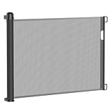 NAIZY Türschutzgitter Rollo 0-150cm Treppenschutzrollo Hund Türgitter und Baby Treppenschutzgitter Einziehbares Tür Ausziehbare Hundebarrieren für Innen und Außenbereich - Schwarz