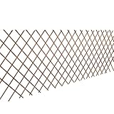 mewmewcat 5x Rankgitter Holz Rankhilfe Weidenzaun Sichtschutz Balkon Terrasse Pflanzengitter Scherengitter Holzgitter Rankzaun Weide Spalier Deko, 90x180 cm
