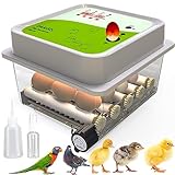 Okköbi OBI-12 Brutautomat für Hühner, Enten & andere Vögel + NEU 2024 + Brutautomat vollautomatisch + Temperaturkontrolle + Feuchtigkeitsanzeige + Integrierte Eierschale + 5 JAHRE SCHUTZ