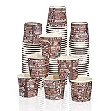 MH Quality - 100x Expresso Pappbecher 80 ml 3 Oz mit Kaffeebohnenmuster - Top Qualität ISO 9001 (100stk.)
