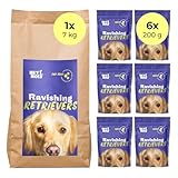 HEY HOLY Set 7 kg Trockenfutter & 6x200 g Snacks für Retriever 100% getreidefrei | Hundefutter & Leckerlis für ausgewachsene Retriever mit Lamm | Hochverträglich aus natürlichene Zutaten