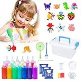 DAZZTIME Handgemachtes Wasserspielzeug,Magischer Wasserelfe,3D Aqua Gelz,13 Flaschen Farbgel,10 Formen,Mit Landschaftsbau-Flasche,Aqua Fairy Toy Set