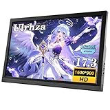 Ulrhzar Tragbarer Monitor 17,3 Zoll Portable Monitors 1600 * 900 LCD-Display 60 Hz HDMI USB-C VESA-kompatibel mit Lautsprecher für Computer PS4/5 Switch, Laptop-Bildschirm erweitern