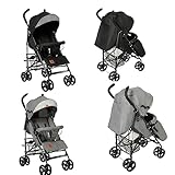 Kidmeister Leichter Liegebuggy S9A Buggy Jogger Kinderwagen Sportwagen Kindersportwagen verstellbarer Rückenlehne Schwarz