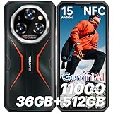 OUKITEL WP55S 512GB Outdoor Mobile Phone 36GB+512GB/2TB 10000mAh/33W,64MP+32MP Android 15,Outdoor Smartphone 6.68' Dual SIM NFC/OTG 120Hz Display, IP68/69K Gemini AI Orange