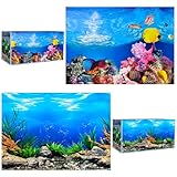VLYX 3D PVC Aquarium Rückwand 62x30cm, Ozeanökologie Unterwasserthema für Süß- und Salzwasser-Aquarien