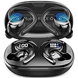 Bluetooth 5.4 Kopfhörer Sport, 2025 In Ear Kopfhörer Kabellos Bluetooth mit 6D Stereo/4 ENC Mic, 50H Noise Cancelling Earbuds, Sportkopfhörer Over-Ear mit Ohrhaken, IP7 Wasserdicht Ohrhörer für Sport