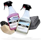 detailmate Cabriodach Reiniger und Imprägnierung Bundle mit Bürste und 2x Mikrofasertuch: Valet PRO Drop Top Cleaner 500ml + Drop Top Protector 500ml Verdeck Pflege + Zubehör