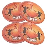Baluue 40 Teiliges Basketball Party Geschirr Orange Basketball Dessertteller Basketball Motto Partyzubehör Basketball Dessert Pappteller Laminierte Tasse
