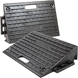 Bordsteinrampe für 10 cm hohe Stufen aus robustem Gummi, Rampe Rollstuhl, Türschwellenrampe, Auto Rampe für tiefe Autos, Motorrad Rampe, Rampe für 10 cm hohe Bordsteinkanten, 2 Stück
