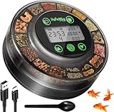 Papettly Futterautomat Aquarium, Automatischer Fischfutterautomat für Aquarium mit Timer, Futterautomat, Wiederaufladbare Fische Fischfutterspender mit USB-Kabel LCD-Anzeige Fisch Futterautomaten
