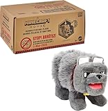 Mattel Minecraft Interaktives Plüschtier mit Sound & beweglichem Mund, Dennis der Wolf, inspiriert von einem Minecraft-Film