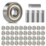 50 Stück Kugellager, 608ZZ 8x22x7 mm, Double Shielded Miniatur Rillenkugellager, Carbonstahl Präzisionslager, 608 Kugellager für Skateboards, Rollerblades, Fahrräder, Hausgeräte