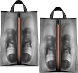 Aofmee 2 Stück Schuhbeutel Reise, Wasserfeste TPU-Mesh Schuhtasche mit Reißverschluss und Griff, Staubdichte Aufbewahrungstasche für Schuhe, Organizer-Schuhbeutel für Männer und Frauen (16in x 9in)