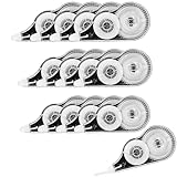 lylqmy 12er Korrekturbänder Set, 12m x 5 mm Korrekturroller Korrekturmaus Mini mit Schutzkappe&Fenster Korrigieren Roller für Schüler Büro Zuhause Schule(Schwarz) (Stil 1)