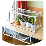 Tragbares Mini-Gewächshaus mit transparenter PVC-Abdeckung, Edelstahlrahmen für einfache Montage, ideal für Garten, Innen- und Außenbereich, Hinterhof, Pflanzenwachstumshaus (transparent, B 120 x 30 x