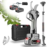 Gartenschere Elektrisch（Mit Teleskopstiel）Elektrische Astschere Akku,Akku Schere Für Garten,Für Gartenbäume Und Obstbäume,2Battery,mit Display für Gartenarbeit, Obstbäume,WithRod