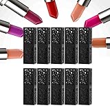 Naroote Lippenstifttube, Hochwertige Leere DIY-Kosmetik-Lippenbalsam-Behälterflasche für Lippenstift-Handwerk, DIY, 10 Stück, 12,1 Mm, Schwarz, Geeignet für den Professionellen oder Persönlichen